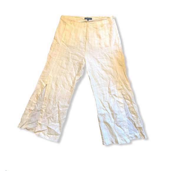 SOLD 💐 Vintage Linen High Rise Wide Leg Trousers - Picture 1 of 4